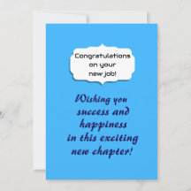 Nieuwe baan gefeliciteerd