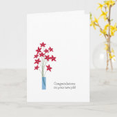 Nieuwe baan Gefeliciteerd Kaarten, leuke rode bloe Kaart (Gele Bloem)