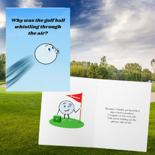 Nieuwe baan Humor fluiten golfbal Gefeliciteerd Kaart