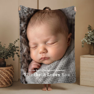 Nieuwe baby aankomst fleece deken grootouder cadea