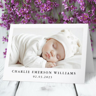 Nieuwe baby aankondiging foto dank u kaart