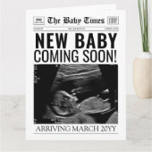 Nieuwe Baby Aankondiging Kaart | Kranten Baby op k (Voorkant)