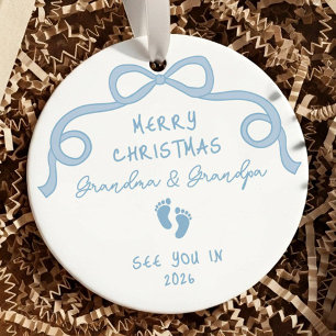 Nieuwe Baby Aankondiging Kerstmis Keramisch Ornament