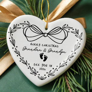 Nieuwe Baby Aankondiging Kerstmis Keramisch Ornament