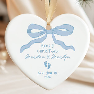 Nieuwe Baby Aankondiging Kerstmis Keramisch Ornament
