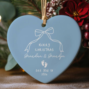 Nieuwe Baby Aankondiging Kerstmis Keramisch Ornament