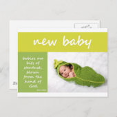 Nieuwe baby aankondigingskaart (Voorkant / Achterkant)