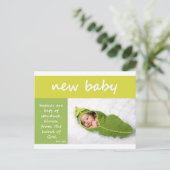 Nieuwe baby aankondigingskaart (Staand voorkant)