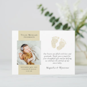 Nieuwe baby bedankt   Foto Gold Glitter Feet