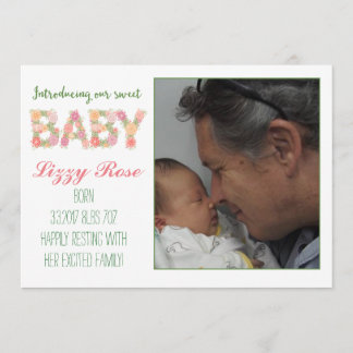 Nieuwe Baby Bloemen Aankondiging