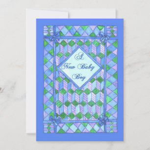 Nieuwe Baby Boy Aankondiging - Kinderbedje Quilt