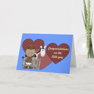 Nieuwe Baby Boy en Pony Hearts - Western Kaart