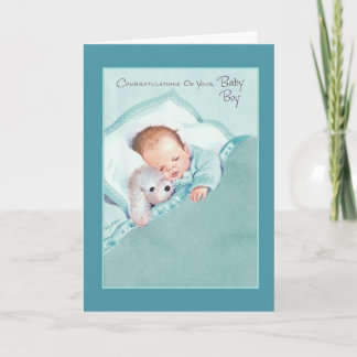 nieuwe Baby Boy Wenskaart Kaart