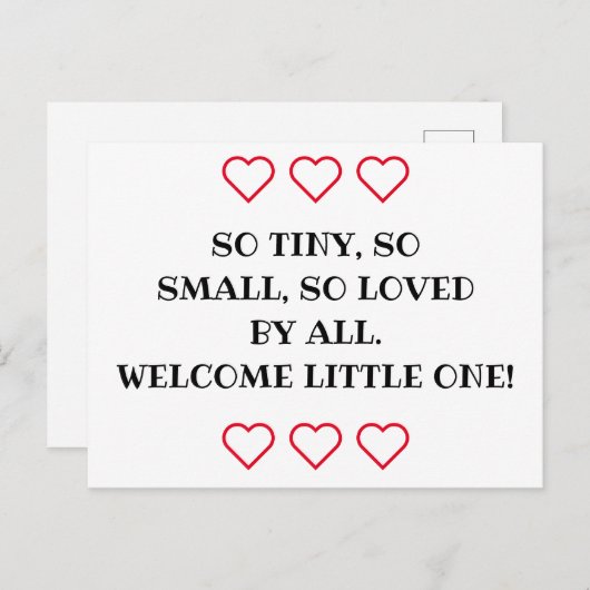 Nieuwe baby cadeau gefeliciteerd "Geliefd door ied Briefkaart (Voorkant / Achterkant)