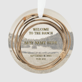 Nieuwe Baby Cowboy of Cowgirl met Lariat Acryl Ornament