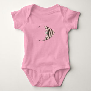 Nieuwe baby Cute vis geïllustreerd Romper