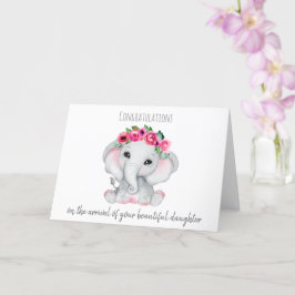 Nieuwe Baby Ellie in roze Kaart