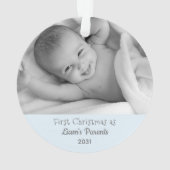 Nieuwe Baby First Kerstmis als Ouders Boy Personal Ornament (achterkant)