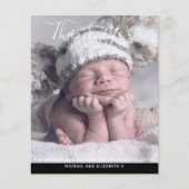 Nieuwe Baby Foto Bedankkaartjes Modern Budget (Voorkant)