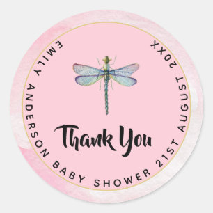 Nieuwe Baby Foto Bedankkaartjes Modern Budget Ronde Sticker