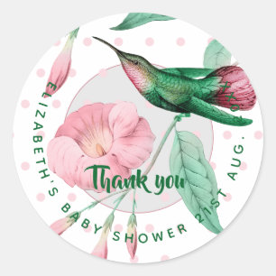 Nieuwe Baby Foto Bedankkaartjes Modern Budget Ronde Sticker