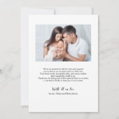 Nieuwe Baby Foto Dank u Modern Heart Birth Aankondiging (Achterkant)