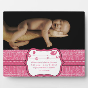 Nieuwe Baby Foto Schattige Roze Houtkorrel Schatti Fotoplaat