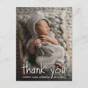 Nieuwe Baby Geboorte Aankondiging Dank u Briefkaart