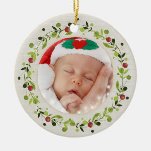 Nieuwe baby geboorte statistieken Kerstmis, geboor Keramisch Ornament