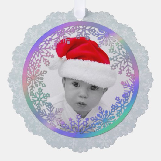 Nieuwe baby geboorte statistieken Kerstmis, geboor Ornament Kaart (Voorkant)