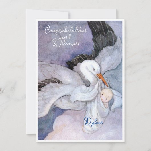 Nieuwe Baby Gefeliciteerd Flat Kaart (Voorkant)