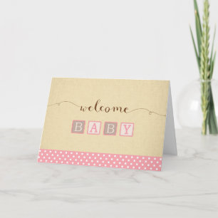Nieuwe Baby Girl Gefeliciteerd Kaart