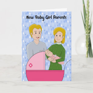 Nieuwe Baby Girl Gefeliciteerd Kaart