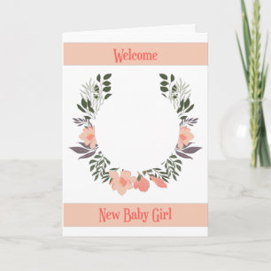 Nieuwe Baby Girl Kaart, voeg je eigen foto toe Kaart