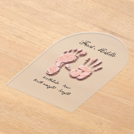Nieuwe Baby-hand n footprint Acryl Uitnodigingen