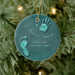 Nieuwe Baby-hand n footprint Keramisch Ornament