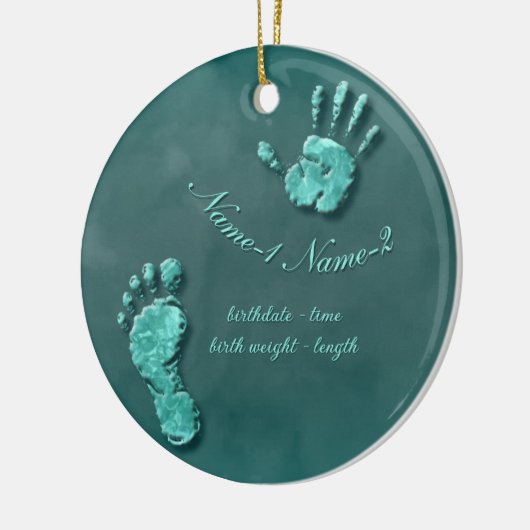 Nieuwe Baby-hand n footprint Keramisch Ornament (Links)