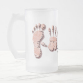 Nieuwe Baby-hand n footprint Matglas Bierpul