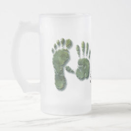 Nieuwe Baby-hand n footprint Matglas Bierpul
