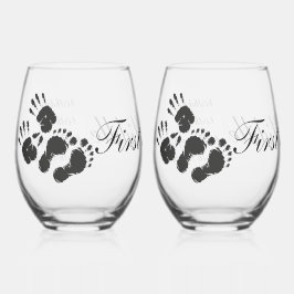 Nieuwe Baby-hand n footprint Wijnglas Zonder Voet