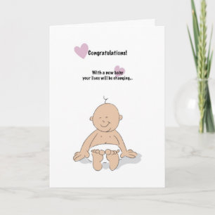 Nieuwe baby humoristische felicitatiekaart kaart
