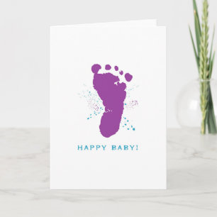 Nieuwe Baby Kaart: Voetafdruk Kaart