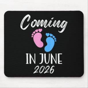 Nieuwe baby komt in juni 2026 Funny baby shower jo Muismat