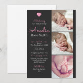 Nieuwe baby meisje aankondiging / dank u kaart A5 (Voorkant / Achterkant)