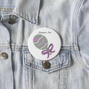 Nieuwe Baby Meisje Knop AANPAST NAAM Ronde Button 7,6 Cm
