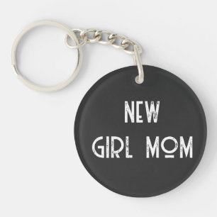 nieuwe baby meisje moeder zwarte acryl Sleutelhang Sleutelhanger