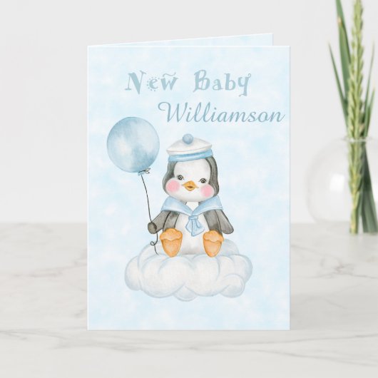 Nieuwe Baby Pinguïn Kaart (Voorkant)
