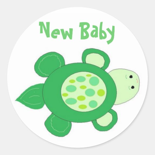 Nieuwe Baby Ronde Sticker (Voorkant)