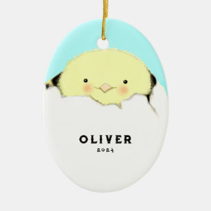 Nieuwe baby voor eerste kerstmis keramisch ornament