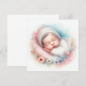 Nieuwe baby waterverf uitnodiging (Voorkant / Achterkant)